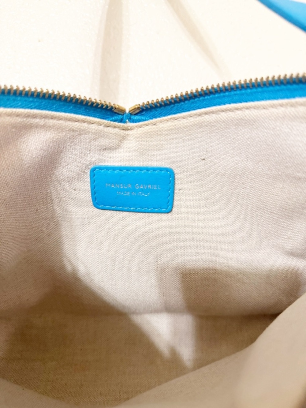 Mansur Gavriel M Frame Baguette Bag Shoulder Bright Blue Leather Purse $545 MSRP - Picture 9 of 15
